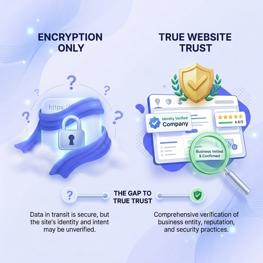 Abstract cover showing a protected connection and a separate trust context layer.